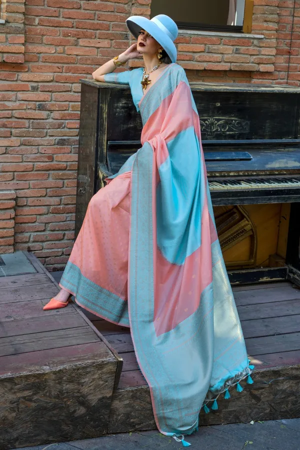Multicolor_Premium_Soft_Silk_With_Blouse_Piece_For_Women_&_Girls