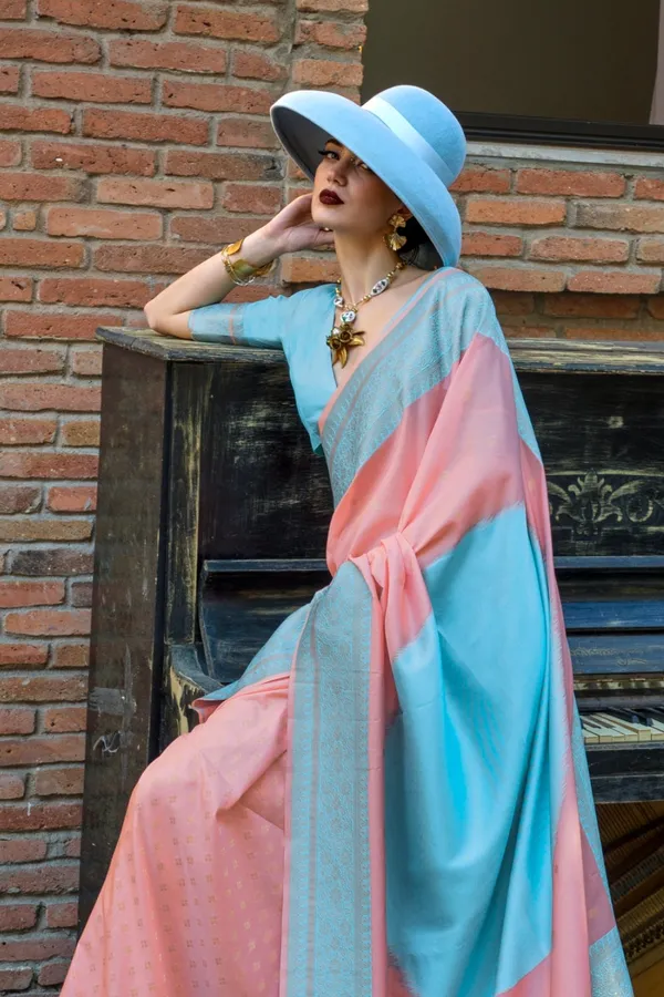 Multicolor_Premium_Soft_Silk_With_Blouse_Piece_For_Women_&_Girls