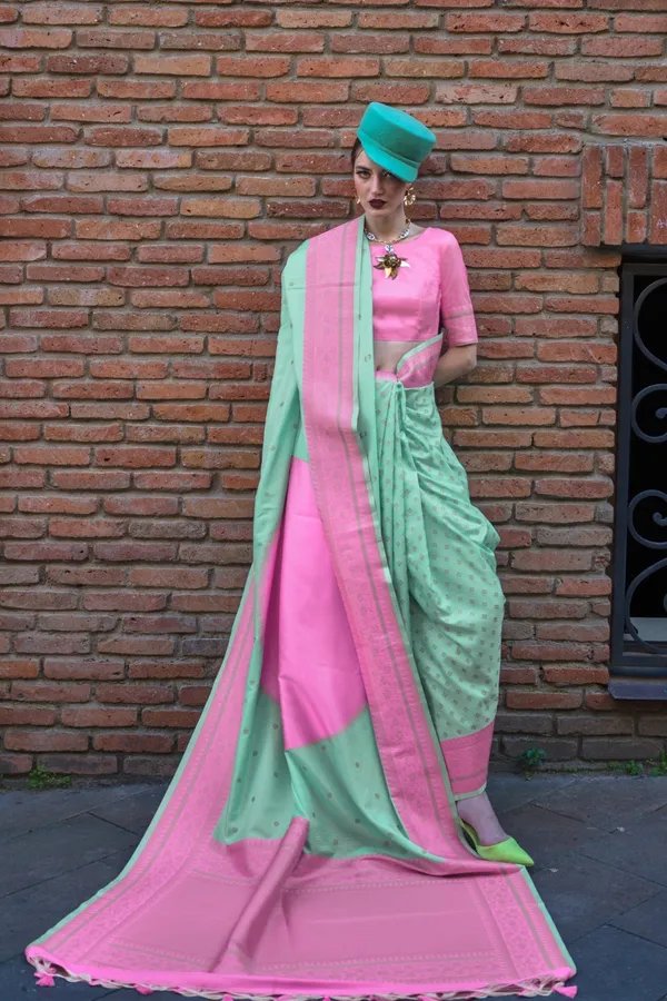 Multicolor_Premium_Soft_Silk_With_Blouse_Piece_For_Women_&_Girls