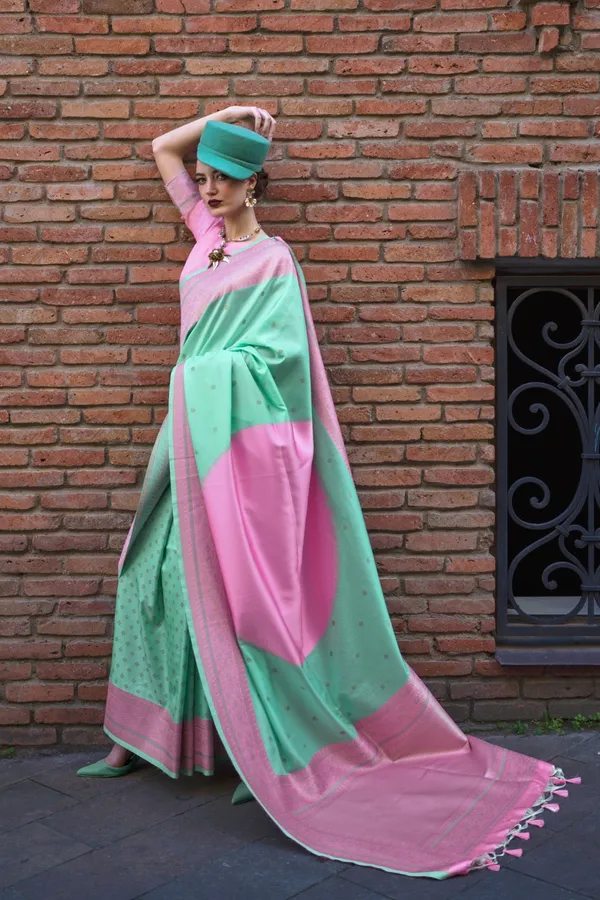 Multicolor_Premium_Soft_Silk_With_Blouse_Piece_For_Women_&_Girls