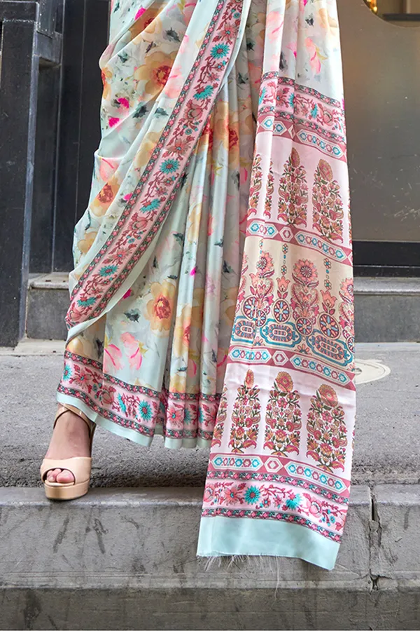 Multicolor_Premium_Printed_Satin_Saree_With_Blouse_Piece_For_Women_&_Girls