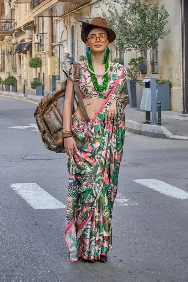 Multicolor_Premium_Printed_Satin_Saree_With_Blouse_Piece_For_Women_&_Girls