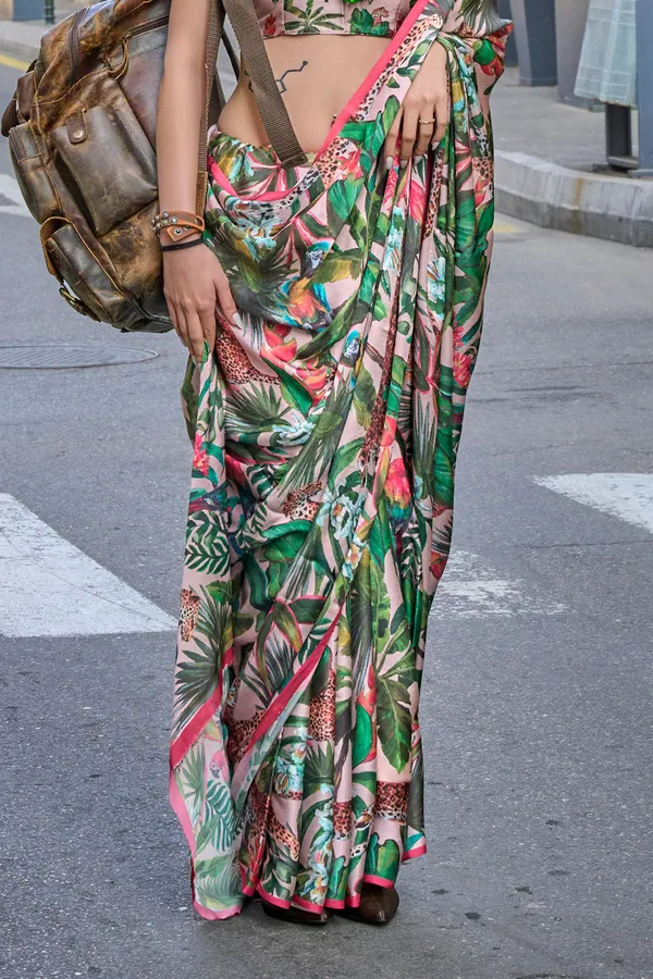 Multicolor_Premium_Printed_Satin_Saree_With_Blouse_Piece_For_Women_&_Girls