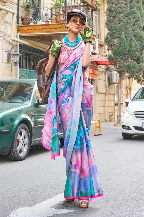 Multicolor_Blue_Premium_Printed_Satin_Saree_With_Blouse_Piece_For_Women_&_Girls
