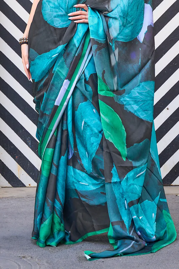 Multicolor_Blue_Premium_Printed_Satin_Saree_With_Blouse_Piece_For_Women_&_Girls