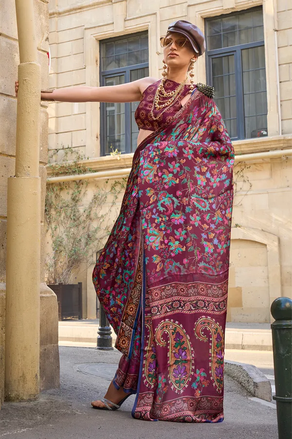 Multicolor_Premium_Printed_Satin_Saree_With_Blouse_Piece_For_Women_&_Girls