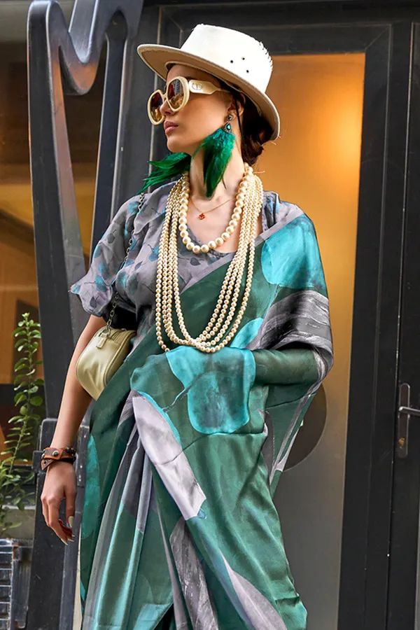 Multicolor_Green_Premium_Printed_Satin_Saree_With_Blouse_Piece_For_Women_&_Girls