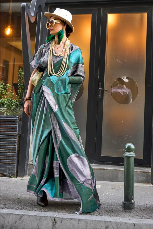 Multicolor_Green_Premium_Printed_Satin_Saree_With_Blouse_Piece_For_Women_&_Girls