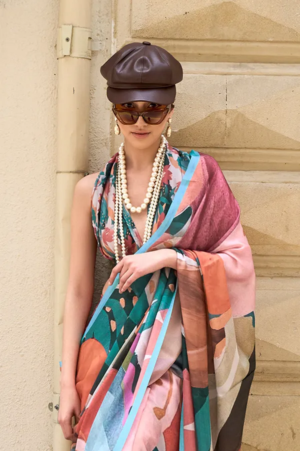 Multicolor_Premium_Printed_Satin_Saree_With_Blouse_Piece_For_Women_&_Girls
