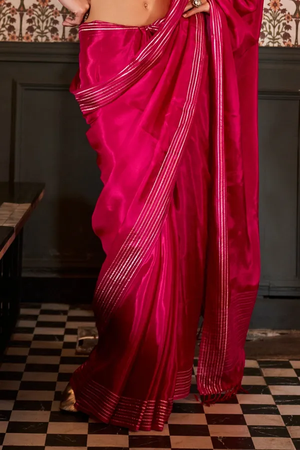 Cherry_Red_Premium_Viscose_Saree_With_Blouse_Piece_For_Women_&_Girls
