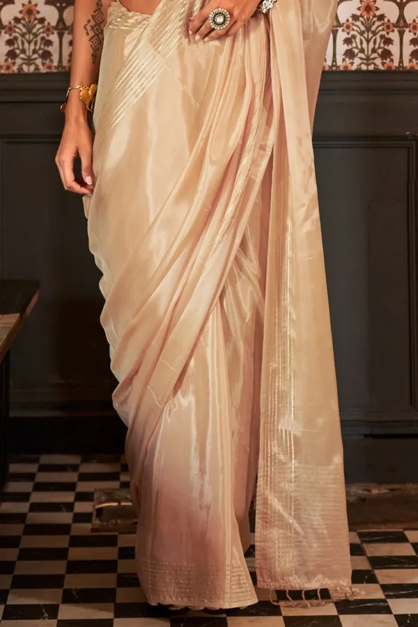 Cream_White_Premium_Viscose_Saree_With_Blouse_Piece_For_Women_&_Girls