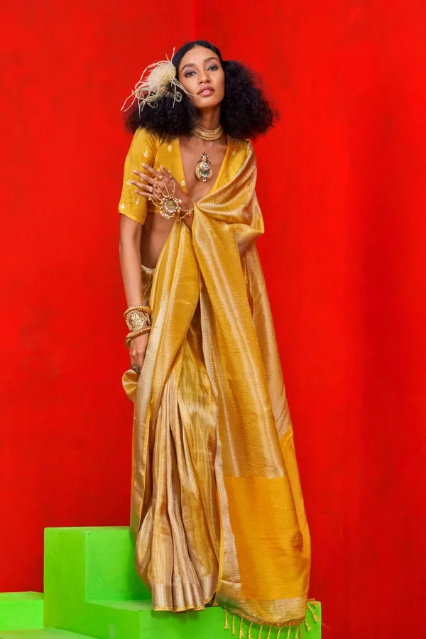 Yellow_Premium_Pure_Viscose_Saree_With_Blouse_Piece_For_Women_&_Girls