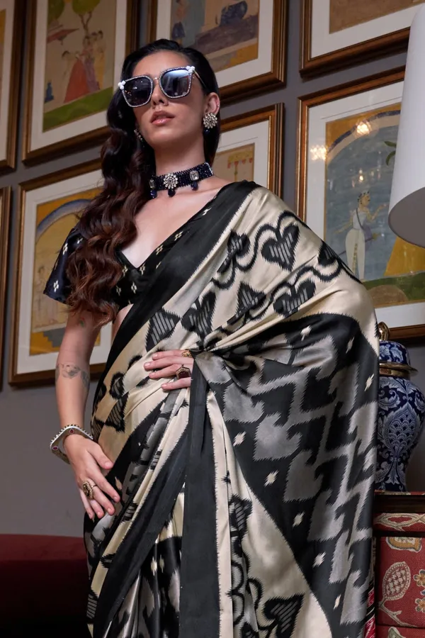 Multicolor_Premium_Satin_Saree_With_Blouse_Piece_For_Women_&_Girls