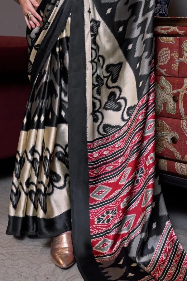 Multicolor_Premium_Satin_Saree_With_Blouse_Piece_For_Women_&_Girls
