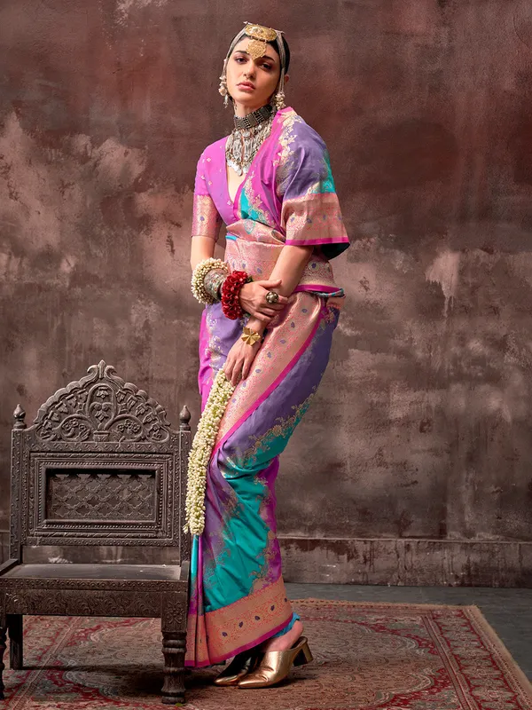 Multicolor_Premium_Silk_With_Blouse_Piece_For_Women_&_Girls
