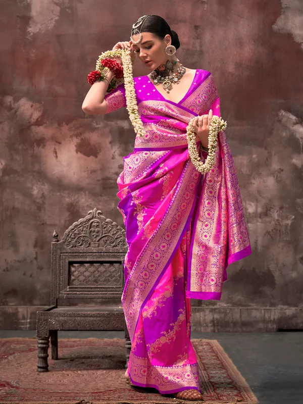 Multicolor_Premium_Silk_With_Blouse_Piece_For_Women_&_Girls