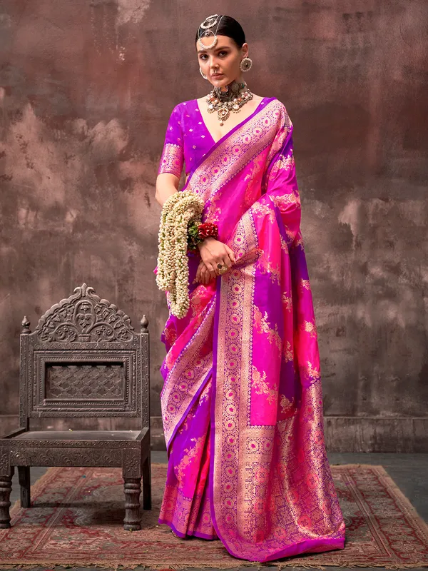 Multicolor_Premium_Silk_With_Blouse_Piece_For_Women_&_Girls