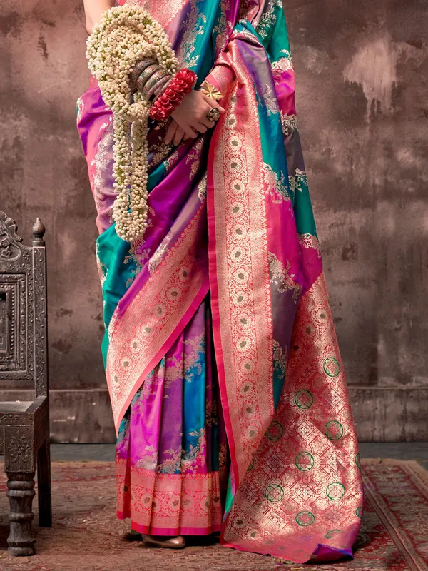 Multicolor_Premium_Silk_With_Blouse_Piece_For_Women_&_Girls