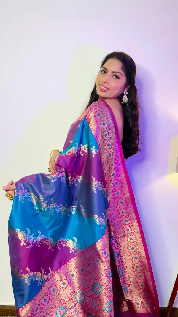 Multicolor_Premium_Silk_With_Blouse_Piece_For_Women_&_Girls