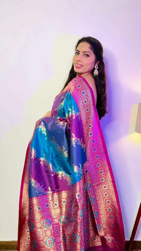 Multicolor_Premium_Silk_With_Blouse_Piece_For_Women_&_Girls