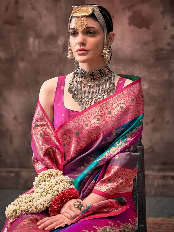 Multicolor_Premium_Silk_With_Blouse_Piece_For_Women_&_Girls