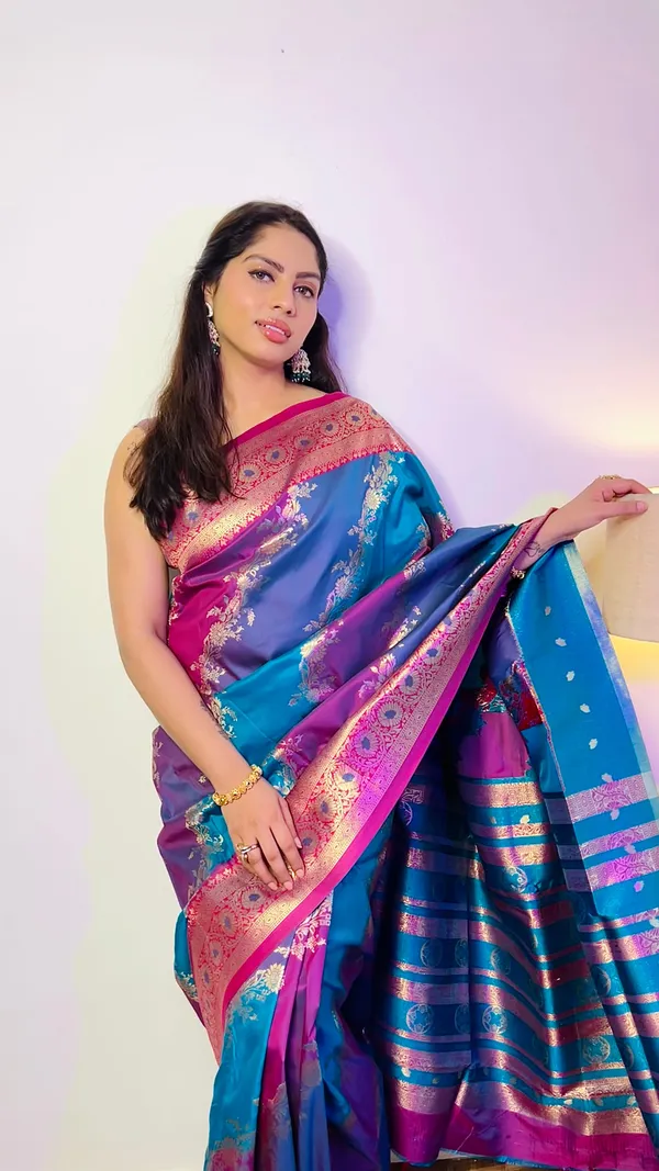 Multicolor_Premium_Silk_With_Blouse_Piece_For_Women_&_Girls