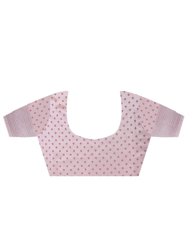 Peach_Premium_Satin_Silk_With_Blouse_Piece_For_Women_&_Girls