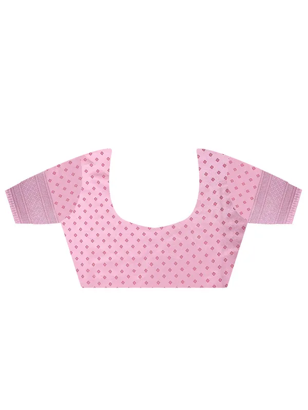 Pink_Premium_Satin_Silk_With_Blouse_Piece_For_Women_&_Girls