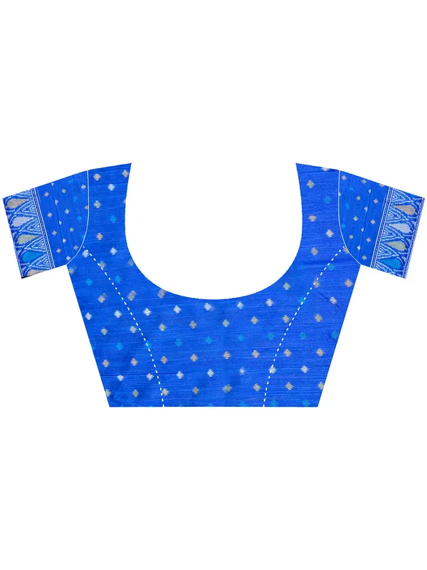 Sky_Blue_Premium_Patola_Saree_With_Blouse_Piece_For_Women_&_Girls