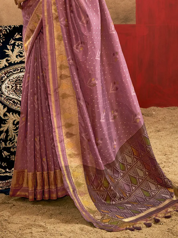 Purple_Premium_Patola_Saree_With_Blouse_Piece_For_Women_&_Girls