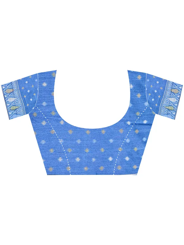 Blue_Premium_Patola_Saree_With_Blouse_Piece_For_Women_&_Girls