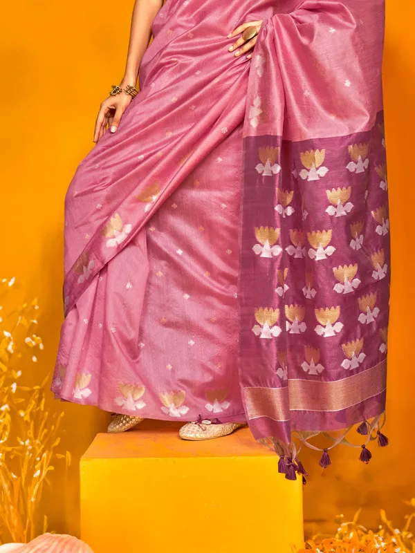 Purple_Premium_Patola_Saree_With_Blouse_Piece_For_Women_&_Girls