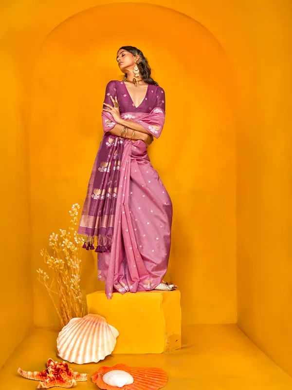 Purple_Premium_Patola_Saree_With_Blouse_Piece_For_Women_&_Girls