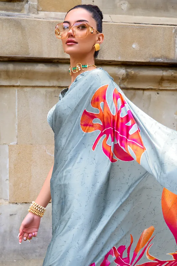 Coin_Grey_Premium_Digital_Print_Saree_With_Blouse_Piece_For_Women_&_Girls