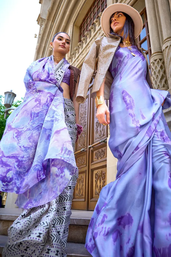 Lavender_Purple_Premium_Digital_Print_Saree_With_Blouse_Piece_For_Women_&_Girls