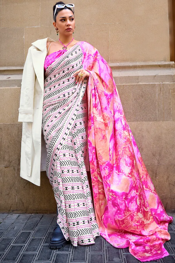 Multicolor_Premium_Digital_Print_Saree_With_Blouse_Piece_For_Women_&_Girls