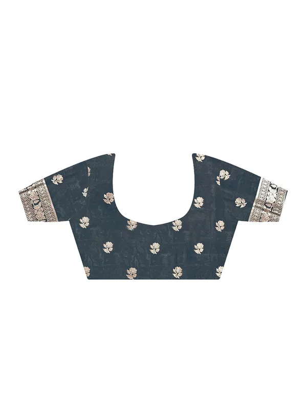 Black_Premium_Katan_Silk_With_Blouse_Piece_For_Women_&_Girls
