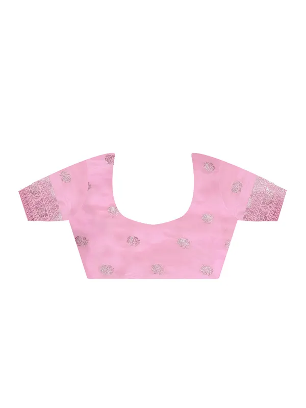 Pink_Premium_Katan_Silk_With_Blouse_Piece_For_Women_&_Girls