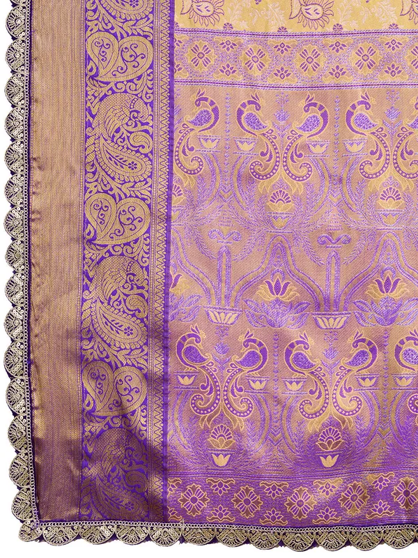 Light_Yellow_Saree_With_Wine_Premium_Semi_Silk_With_Blouse_Piece_For_Women_&_Girls