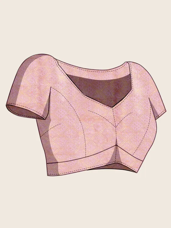 Purple_Premium_Semi_Silk_With_Blouse_Piece_For_Women_&_Girls