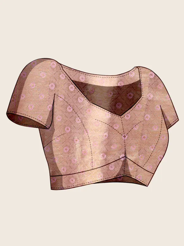 Green_Gold_Premium_Semi_Silk_With_Blouse_Piece_For_Women_&_Girls