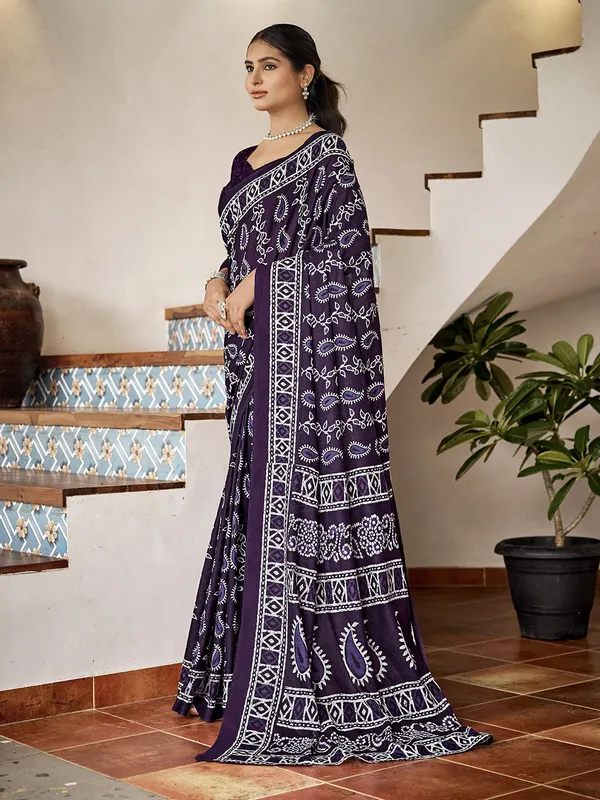Blue_Premium_Georgette_Saree_With_Blouse_Piece_For_Women_&_Girls
