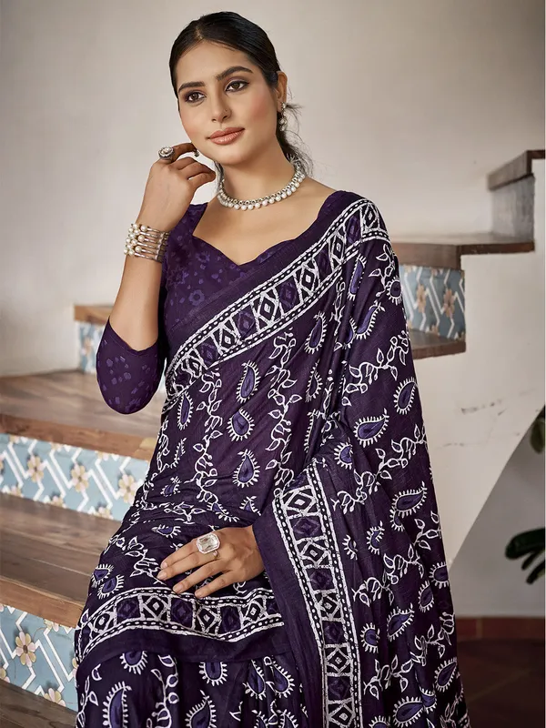 Blue_Premium_Georgette_Saree_With_Blouse_Piece_For_Women_&_Girls