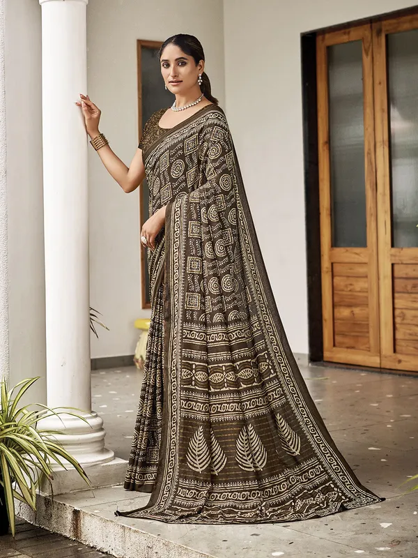 Mehandi_Green_Premium_Georgette_Saree_With_Blouse_Piece_For_Women_&_Girls