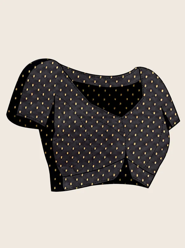 Black_Premium_Georgette_Soft_Silk_With_Blouse_Piece_For_Women_&_Girls