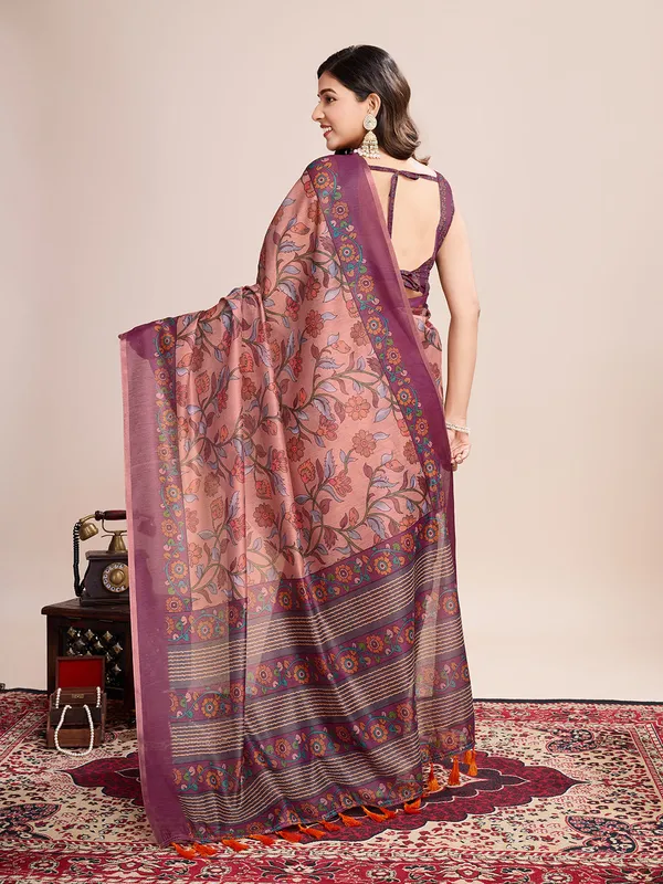 Multicolor_Premium_Semi_Linen_Saree_With_Blouse_Piece_For_Women_&_Girls