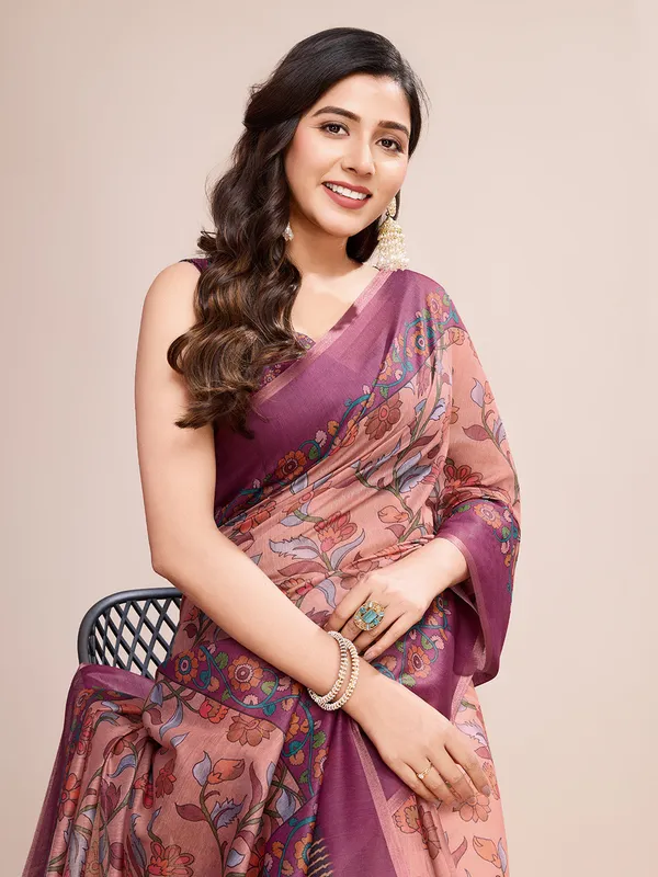 Multicolor_Premium_Semi_Linen_Saree_With_Blouse_Piece_For_Women_&_Girls
