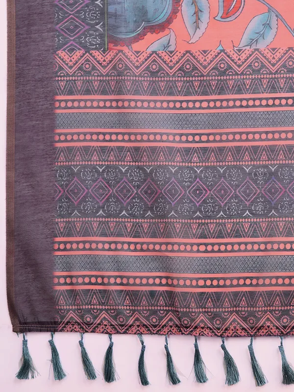 Light_Pink_Premium_Semi_Linen_Saree_With_Blouse_Piece_For_Women_&_Girls