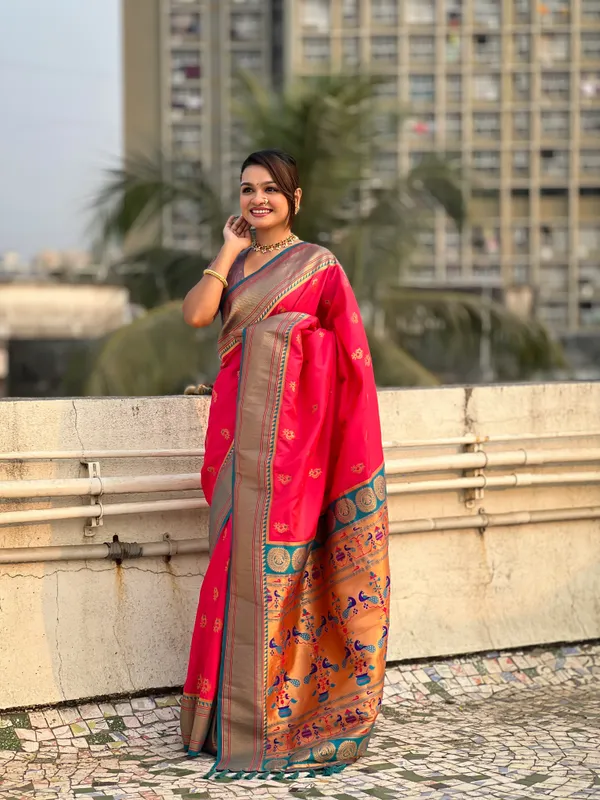 Red_Premium_Soft_Silk_With_Blouse_Piece_For_Women_&_Girls
