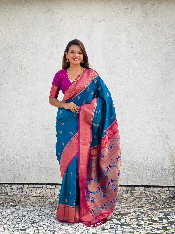 Rama_Premium_Soft_Silk_With_Blouse_Piece_For_Women_&_Girls